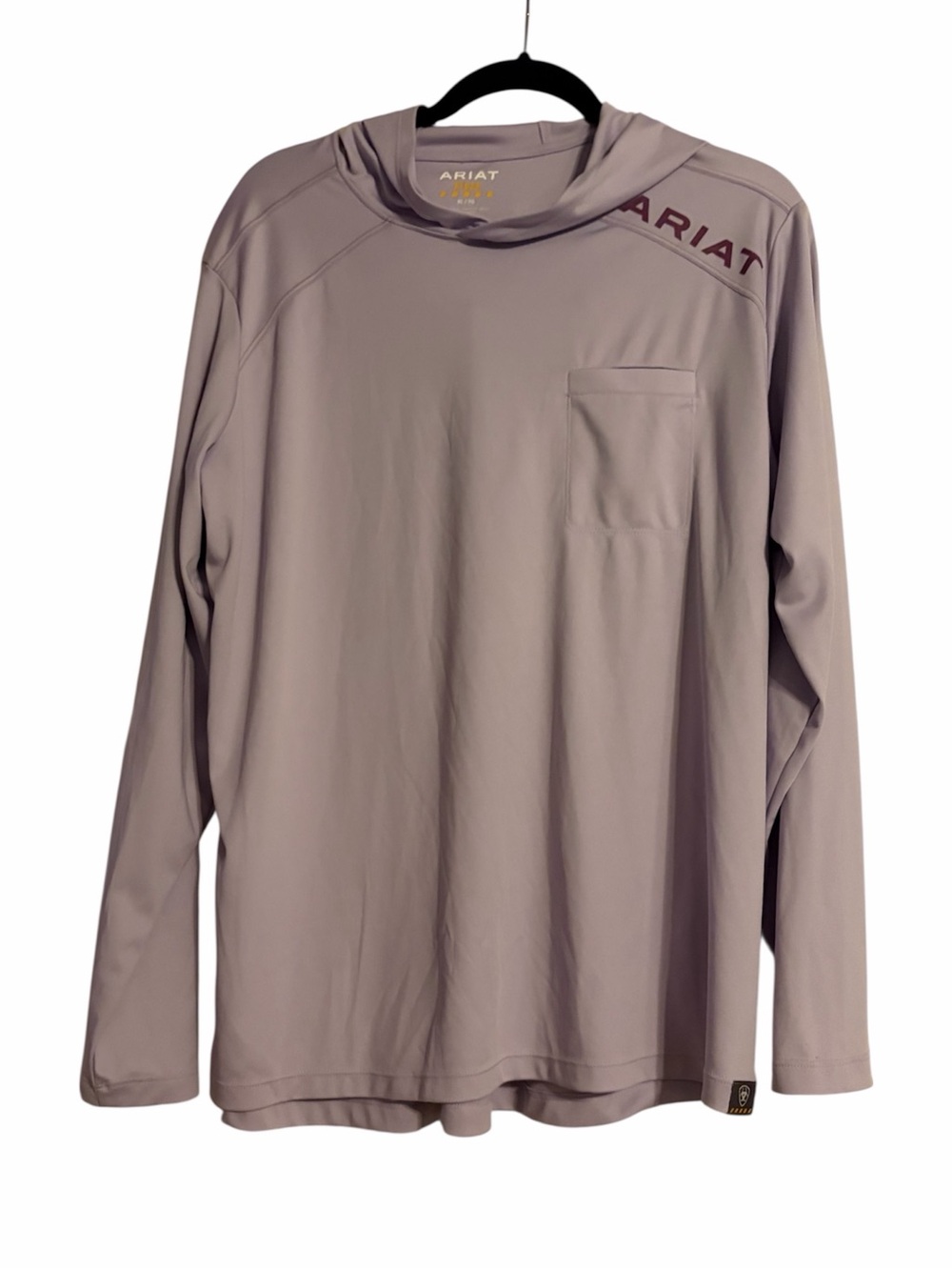 Ariat Rebar Sunblocker Hooded Long Sleeve Shirt XL Pastel Lilac UPF 50